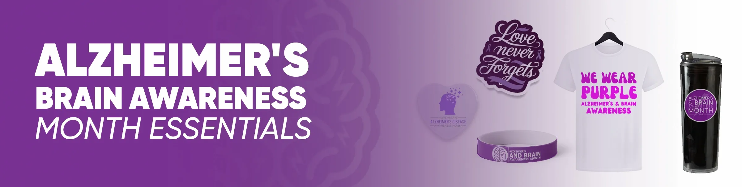 CustomBannersNow.Com Alzheimer's Brain Awareness Month