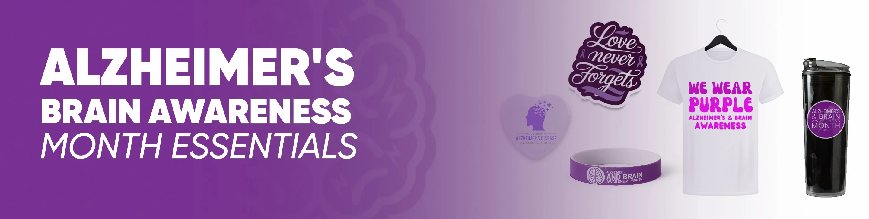 CustomBannersNow.Com Alzheimer's Brain Awareness Month