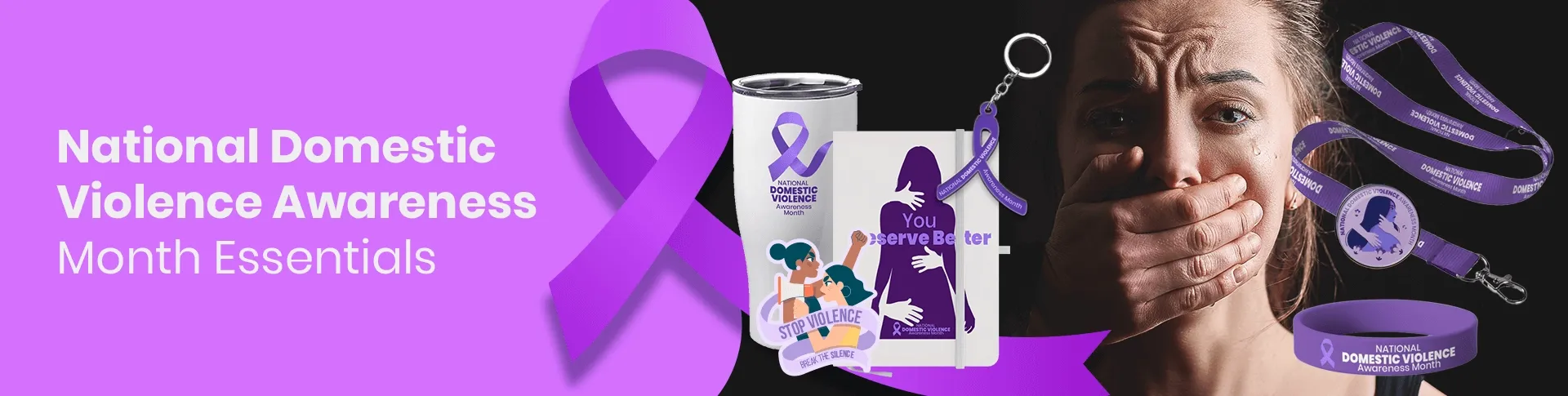 CustomBannersNow.Com National Domestic Violence Awareness Month