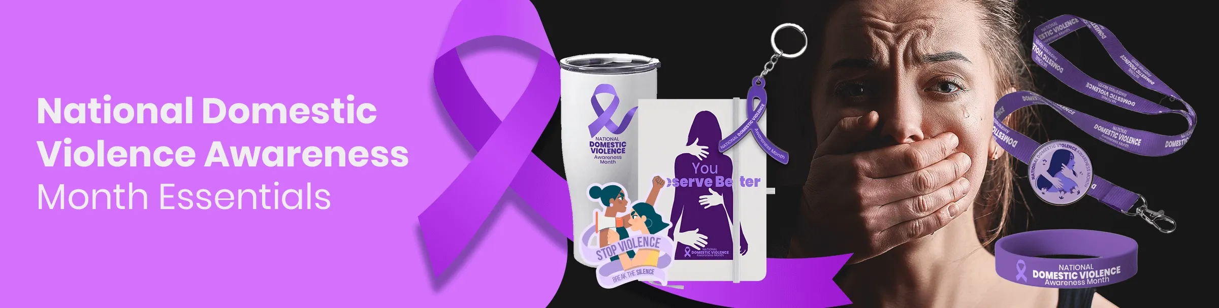 CustomBannersNow.Com National Domestic Violence Awareness Month