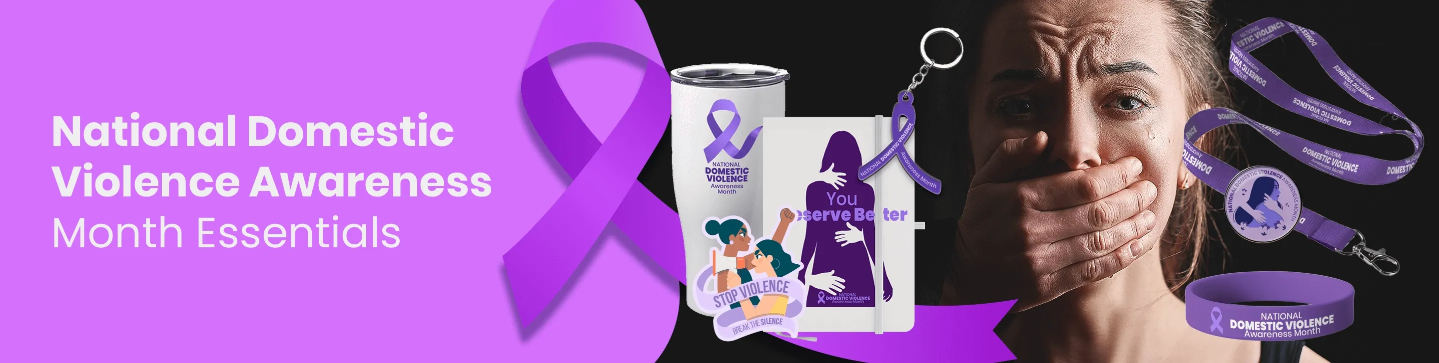 CustomBannersNow.Com National Domestic Violence Awareness Month