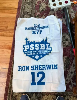 Rectangle Flag - Posted on the countrys largest adult baseball leaguepugetsoundseniorbaseballleague pssblcom