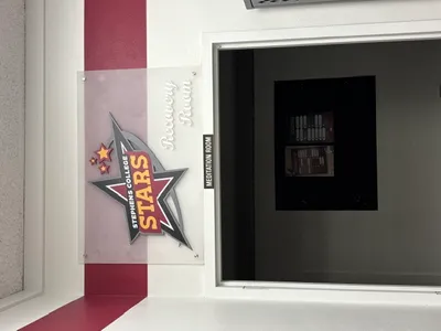 3D Acrylic Signs - STARS ATHLETICSRECOVERY ROOMRECOVER  RESTORE  RECHARGETrain Hard Recover StrongerAthlete Recovery  WellnessCompression Therapy  Massage Therapy  PilatesSauna  Vibration Therapy  Percussion Recovery