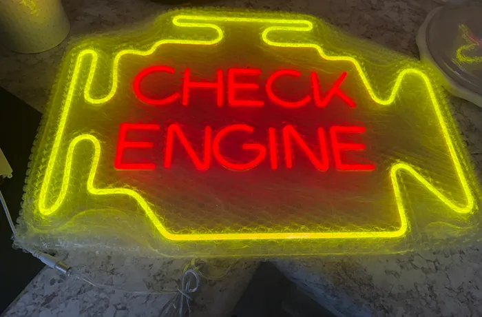 CustomBannersNow.Com - Check Engine Neon Sign