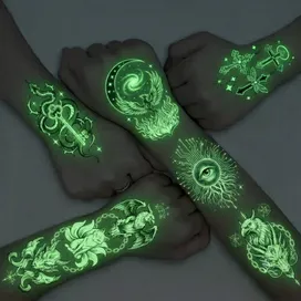 Glow Tattoos with Colorful Imprint - Custom Banners Now