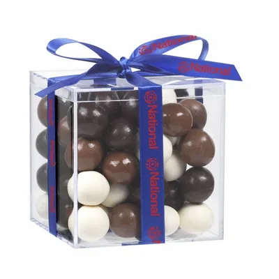 Cube Acrylic Gift Jars - Malt Balls - Custom Banners Now