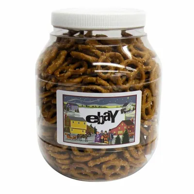 Large Plastic Jar - Salted Mini Pretzels - Custom Banners Now
