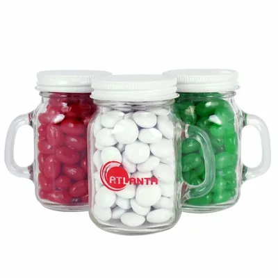Glass Mini Mason Jars - Chocolate Buttons - Custom Banners Now