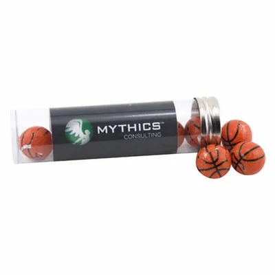 Tube with Chocolate Basketballs 5" Tube - Custom Banners Now
