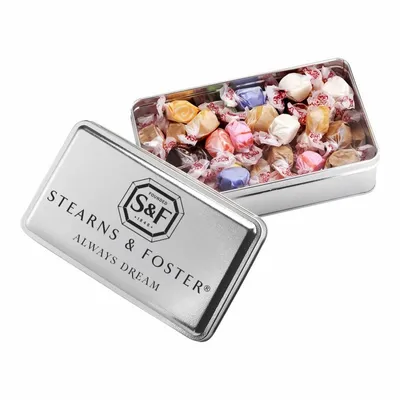 2-Share Tin - Salt Water Taffy/Assorted Fruit Sours - Custom Banners Now