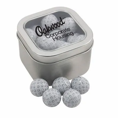 Window Tin with Chocolate Golf Balls - SBF2700 - Custom Banners Now
