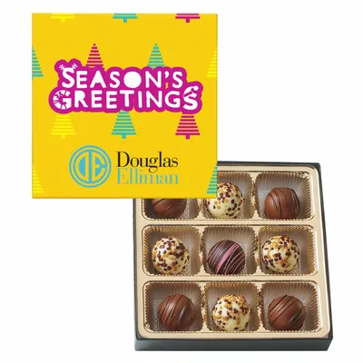 Truffle Gift Box Full Color Lid with 9 Truffles - Custom Banners Now