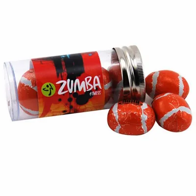 Tube with Chocolate Footballs - TRB610 - Custom Banners Now