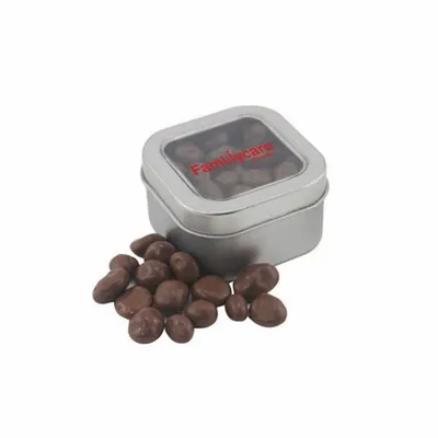Window Tin with Choc Raisins - Custom Banners Now