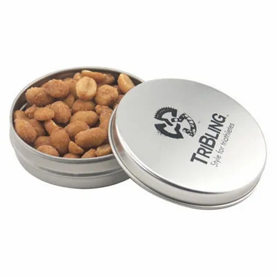 Round Tin with Honey Roasted Peanuts - SBF2900 - Custom Banners Now