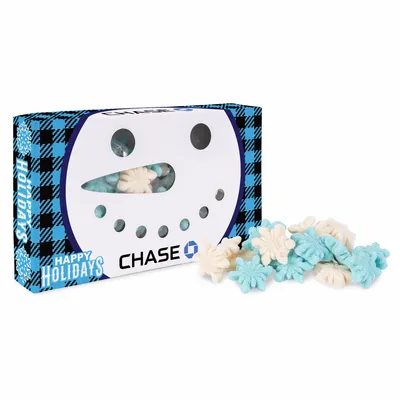 Snowman Die Cut Box with Gummy Glitter Snowflakes - Custom Banners Now