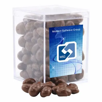 Acrylic Box with Choc Covered Raisins - Small - Custom Banners Now