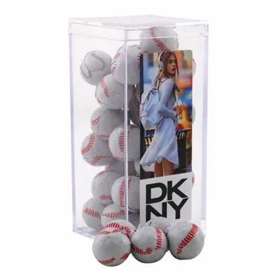 Acrylic Box with Chocolate Baseballs - Medium - Custom Banners Now