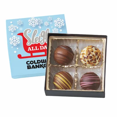 Truffle Gift Box Full Color Lid with 4 Truffles - Custom Banners Now