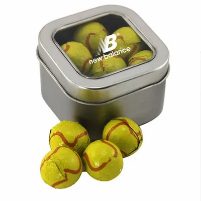 Window Tin with Chocolate Tennis Balls - SBF2500 - Custom Banners Now