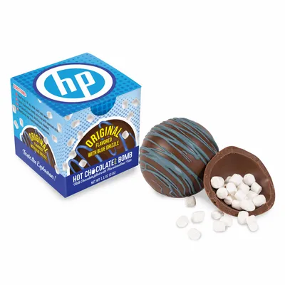 Blue Drizzle Hot Chocolate Bomb in Full Color Gift Box - Custom Banners Now