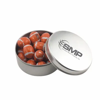 Round Tin with Chocolate Footballs - SBF3000 - Custom Banners Now