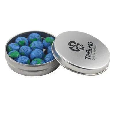 Round Tin with Chocolate Globes - SBF2900 - Custom Banners Now
