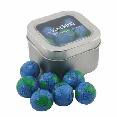 Window Tin with Chocolate Globes - SBF2500 - Custom Banners Now