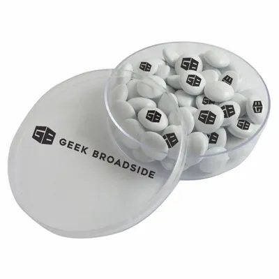 Small Round Acrylic with Imprinted Chocolate Buttons - Custom Banners Now