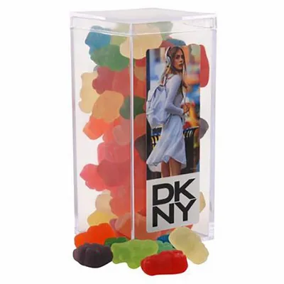 Clever Candy Large Rectangle Acrylic Candy Box with Gummy Bears - Custom Banners Now