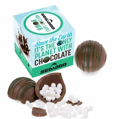 Hot Chocolate Bomb with Green Drizzle - Custom Banners Now