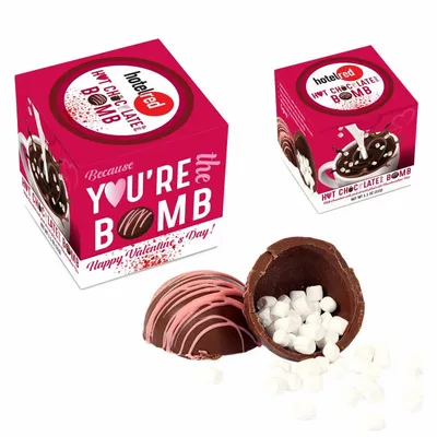 Hot Chocolate Bomb with Pink Drizzle - Custom Banners Now