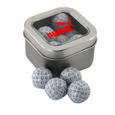 Window Tin with Chocolate Golf Balls - SBF2500 - Custom Banners Now