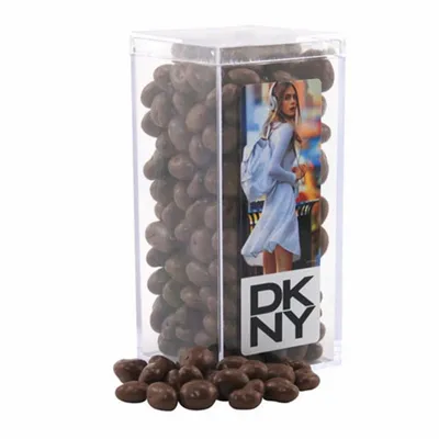 Acrylic Box with Chocolate Covered Raisins - Custom Banners Now