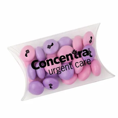 Small Pillow Box with Imprinted Chocolate Buttons - Custom Banners Now