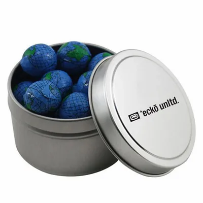 Round Tin with Chocolate Globes - SBF3100 - Custom Banners Now