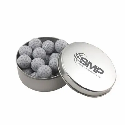 Round Tin with Chocolate Golf Balls - SBF3000 - Custom Banners Now