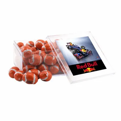 Acrylic Box with Chocolate Footballs - Large - Custom Banners Now