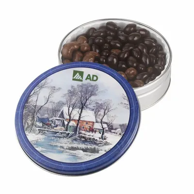 Glad Tidings Tins - Dark Choc Almonds & Milk Choc Cashews - Custom Banners Now