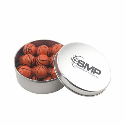 Round Tin with Chocolate Basketballs - SBF3000 - Custom Banners Now