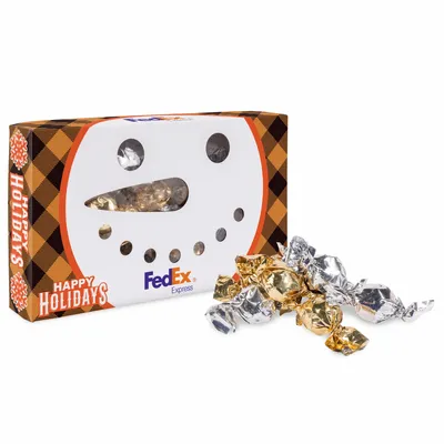 Snowman Die Cut Box with Twist Wrapped Truffles - Custom Banners Now