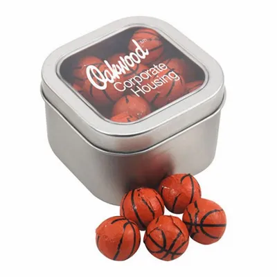 Window Tin with Chocolate Basketballs - SBF2700 - Custom Banners Now