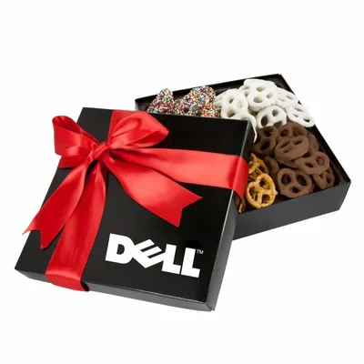 4 Delights Gift Box - Assorted Mini Pretzels - Custom Banners Now