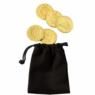 Velour Pouches with Chocolate Coins - Custom Banners Now