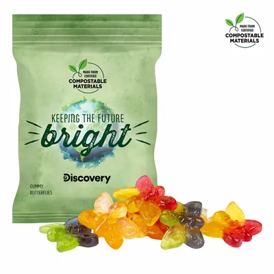 2oz. ECO-Digibag, Compostable & Full Color, Gummy Butterflies - Custom Banners Now