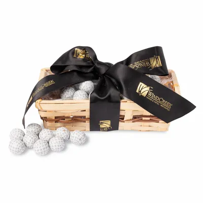 Gift Basket with Chocolate Golf Balls - Custom Banners Now
