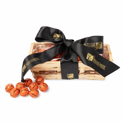 Gift Basket with Chocolate Basketballs - Custom Banners Now