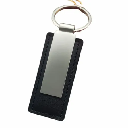 Rectangle Leather & Metal Keychain Rectangle Leather & Metal Keychain - Custom Banners Now