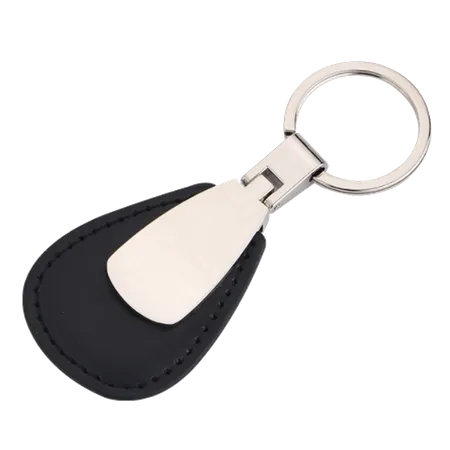 Teardrop Leather & Metal Keychain Teardrop Leather & Metal Keychain - Custom Banners Now