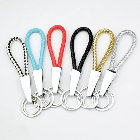 Braided Leather & Metal Keychain Braided Leather & Metal Keychain - Custom Banners Now